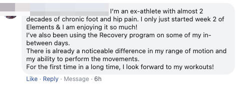 there is already a noticeable difference in my range of motion and my ability to perform the movements